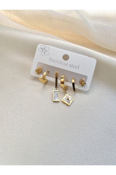 Lekka Design Six-Piece Swan And Clover Women's Anti-Tarnish Steel Earrings