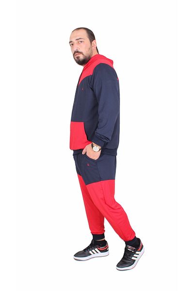MocGrande Σετ ανδρικής φόρμας μεγάλου μεγέθους - MG TK722 NAVY BLUE με κομμάτια