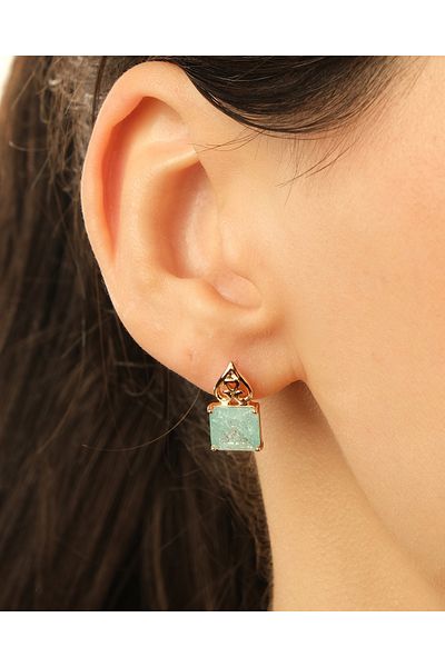 Lekka Design VIP Series Steel Luxury Jewelry Mint Colored Zircon Stone Evening Dress Earrings