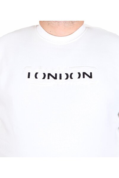 MocGrande Світшот для чоловіків великих розмірів - 3ip London 24208 ЕКРУ, без коміра