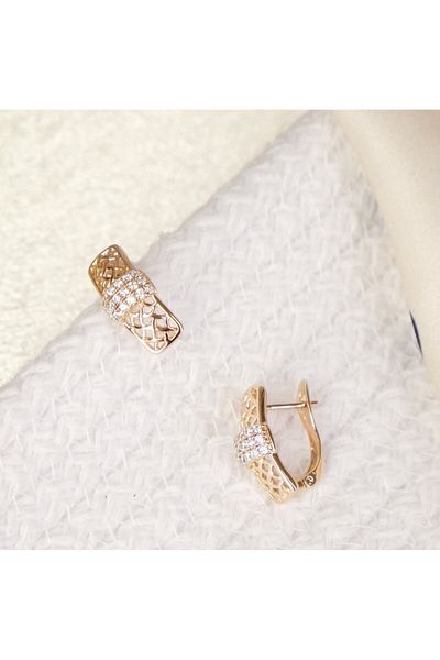 Lekka Design Women's Non-Tarnish Steel Luxury Zircon Stone Straw Earrings