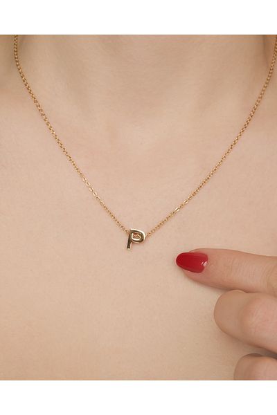Lekka Design Women's Non-Tarnish Steel Jewelry P Letter Necklace