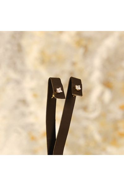 Lekka Design Single Stone Square Steel Women's Earrings