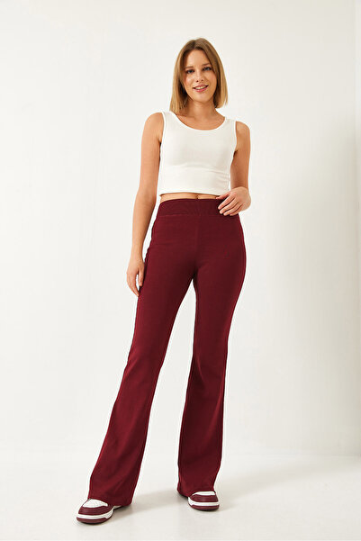 Bianco Lucci Women's Wide Belt Spanish Leg High Waist Pants 60351306