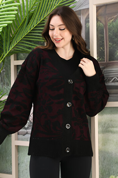 Kayaka triko Oversize Soft Knitted Detail Buttoned Knitted Sweater Cardigan