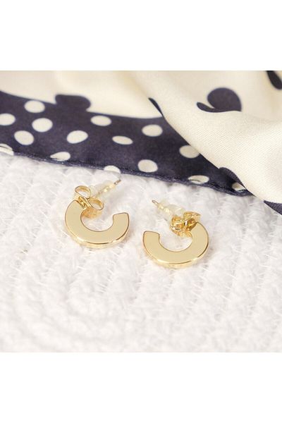 Lekka Design Semicircle Glossy Non-Tarnish Luxury Women's Steel Earrings