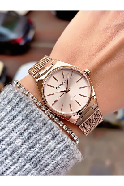 Ferrucci ÇELİK HASIR KORDON FERRUCCİ MİLANO 3 ATM SU GEÇİRMEZ 2 YIL GARANTİLİ