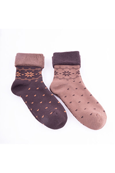 hogso جوارب نسائية مكونة من قطعتين من منشفة Snowflake