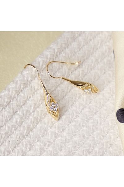 Lekka Design Four Zircon Stone Dangle Anti-Tarnish Steel Luxury Women's Earrings