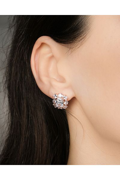 Lekka Design Women's Non-Tarnish Steel Luxury Jewelry Baguette Jewelled Evening Dress Stylish Earrings