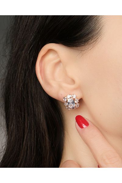 Lekka Design Women's Non-Tarnish Steel Luxury Jewelry Baguette Jewelled Evening Dress Stylish Earrings
