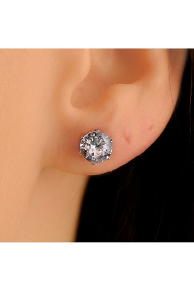 Lekka Design VIP Series Steel Women's Large Single Stone Earrings