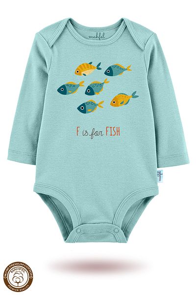 MAHFEL 2-Piece 100% Cotton Organic Printed Snap Fastener Baby Bodysuit