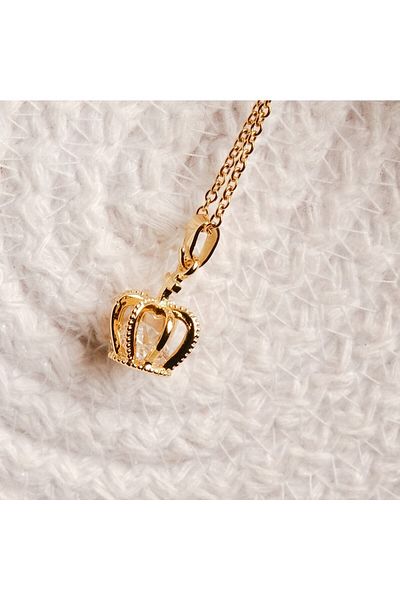 Lekka Design King Crown Non-Tarnish Steel Women's Necklace