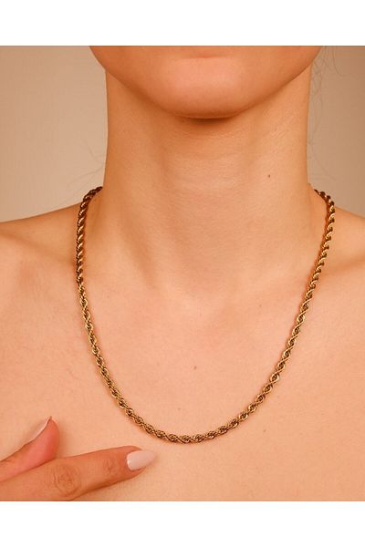 Lekka Design Jewelry Non-Tarnish Steel Thick Twist Chain Necklace