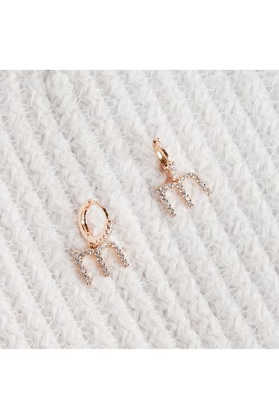 Lekka Design Women's VIP Series Steel Luxury Small M Letter Earrings