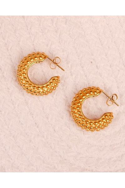 Lekka Design Hoop Matte Curved Anti-Tarnish Steel Earrings