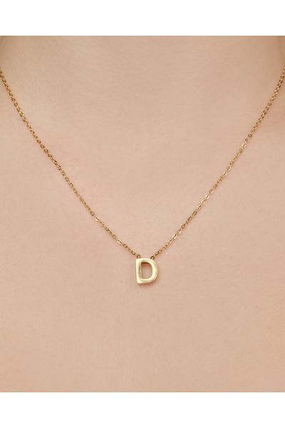 Lekka Design Women's Non-Tarnish Steel Jewelry Letter D Necklace