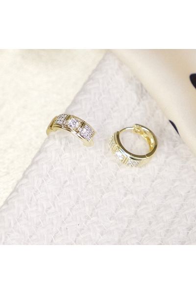 Lekka Design Women's Non-Tarnish Steel Luxury Zircon Stone Mini Combination Earrings