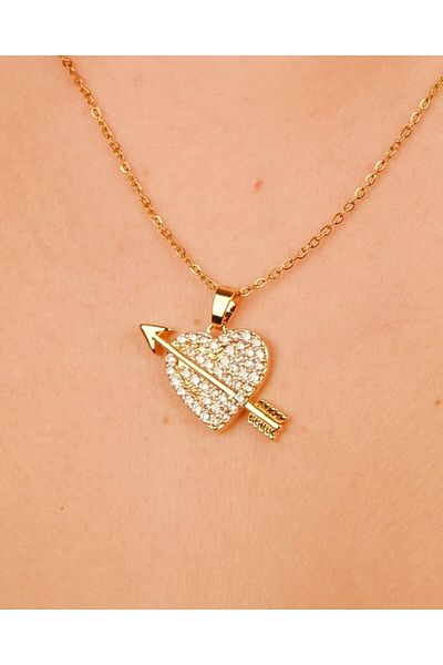 Lekka Design Women's Non-Tarnish Steel Jewelry Eros Heart Necklace