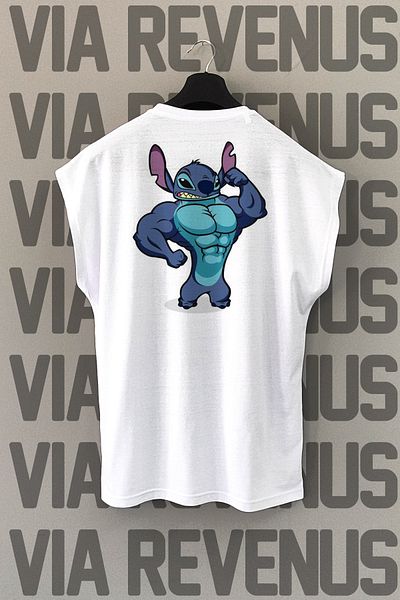 Vordevia Gym Printed 100% Cotton Zero Sleeve Sports Tshirt