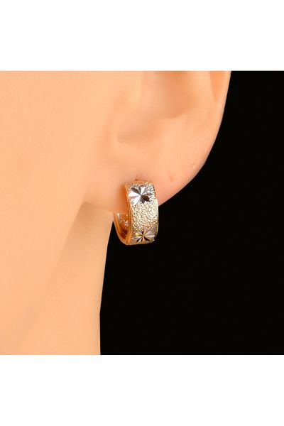 Lekka Design Women's Non-Tarnish Steel Luxury Two Color Matte Hoop Earrings