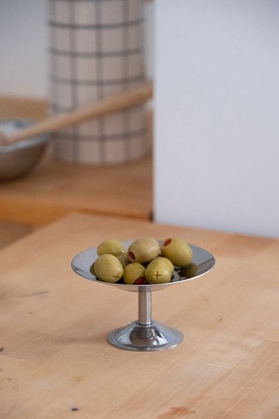 Beige & Stone Metal High Feet Breakfast Turkish Delight Dessert Presentation Plate