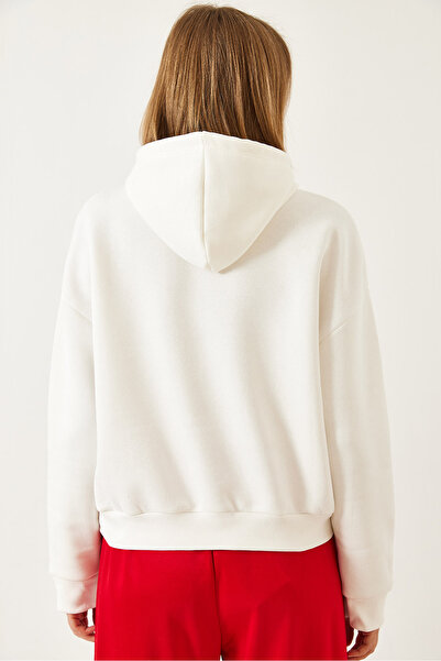 Bianco Lucci Kadın Kapişonlu Üç İplik Şardonlu Sweatshirt 60351294