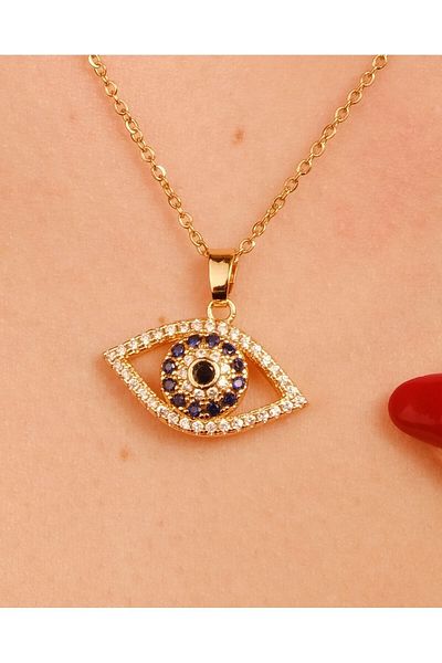 Lekka Design Women's Anti-Tarnish Steel Jewelry Eye Necklace