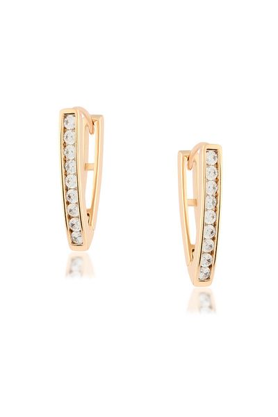 Lekka Design Zircon Stone Steel Women's Earrings - Triangle Design