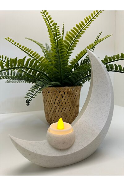 3d Print White Crescent Decorative Candle Holder