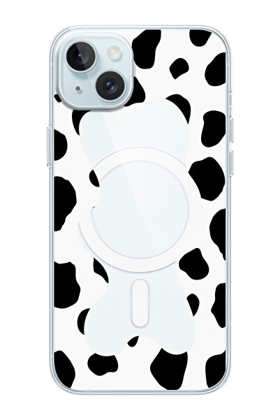 shoptocase iPhone 15PLUS/14PLUS Uyumlu Dalmaçya Desenli MagSafe Şeffaf Siliko...