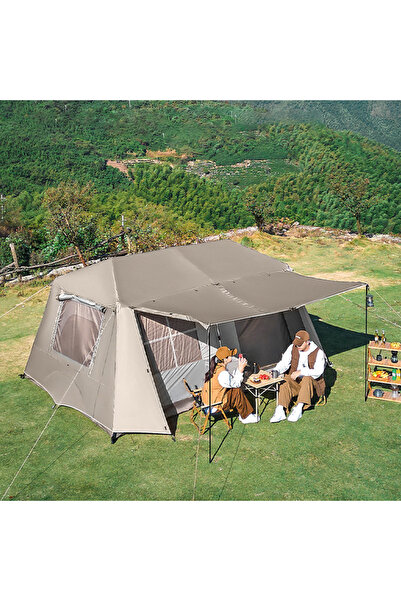 SHUFA Çift katmanlı zirve tasarımlı dört mevsim çadırı, 16.3 metrekare, dış ölçüler: 430*380*220 cm.