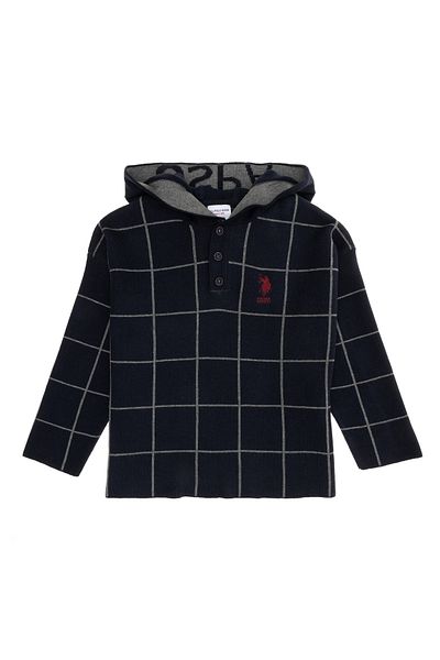 U.S. Polo Assn. Плетена пуловер с кръгло деколте за момче