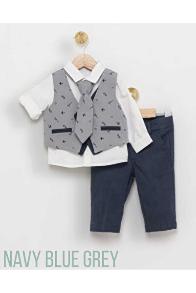 Butik babydola bebek 4 lü yelek gömlek pantolon bayramlık takım elbise