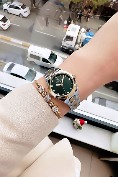 Homies Special Boxed Cutout Case Women Wristwatch 3 Atm Waterproof Two Colors Steel Band+Bracelet Hmb3004C3