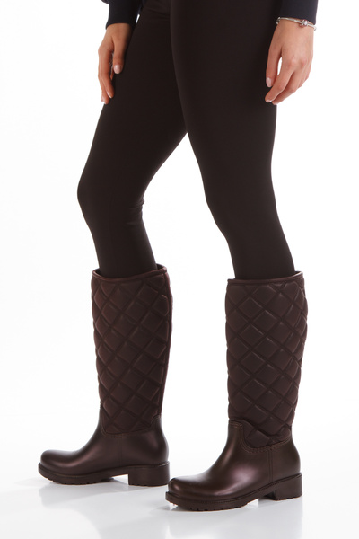 elvinshoes kahverengi kadın yağmur çizme