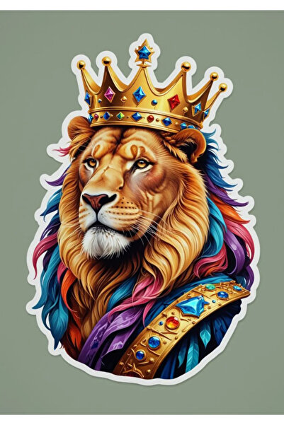 TSC King Lion Sticker Car, Motor Bike, Vehiclesticker Windshield Sticker 19cm