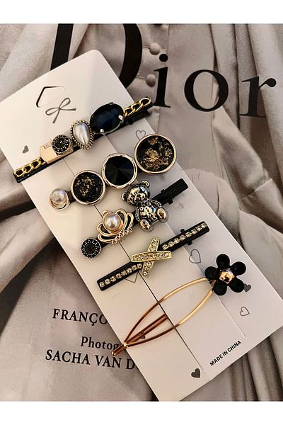 Rachel Set of 5 Design Mixed Black Buckles