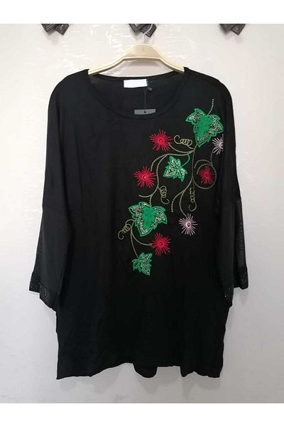 anne moda ankara Βαμβακερό βραδινό φόρεμα Loose Sparkling Μπλούζα