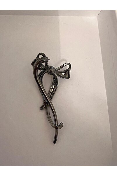 Rachel Special Design Black Metallic Color Metal Bow Curling Hair Clip with Pearls