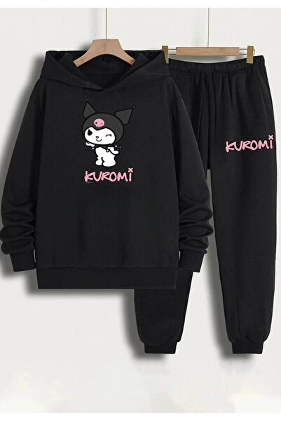 RENNA KİDS Set de trening cu hanorac negru cu imprimeu Kuromi pentru fete