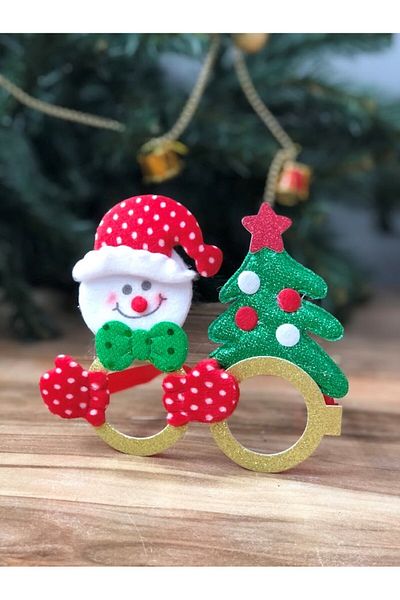 Masalsı Concept Christmas Decorations, Glitter Glasses Heart Dog and Pine Tree