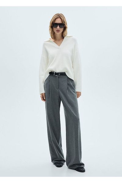 MANGO Woman Polo Collar Sweater