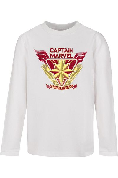 ABSOLUTE CULT Herren Kids Captain Marvel - Protector Of The Skies Langarmshirt