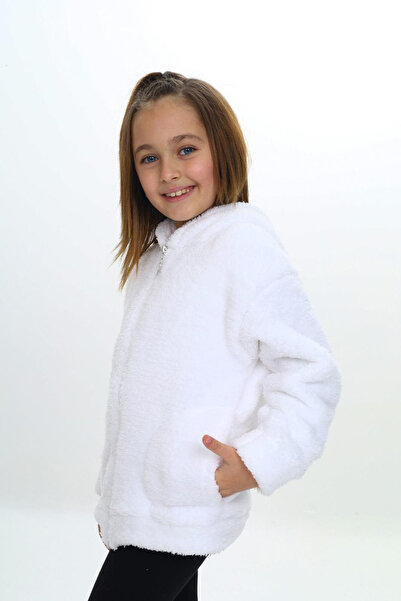 My Kids Wear Palton pentru copii de pluș cu fermoar cu glugă