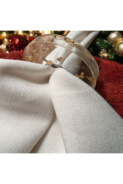 Rachel Set of 6 Epoxy Round Design Waxed Napkin Rings