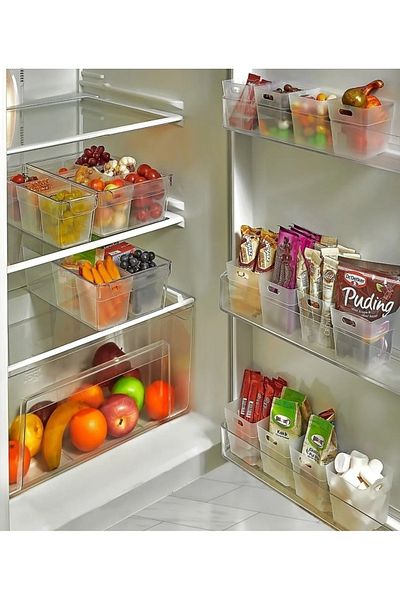 Markayolu Set of 10 Multi-Purpose Organizer with Refrigerator Organizer with Door and Rack