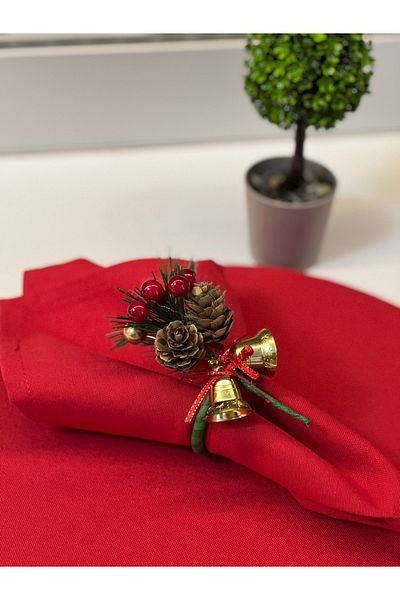 Biz Class Set of 6 New Year's Napkins with Cones - Christmas New Year's Tableware Table, Cockina