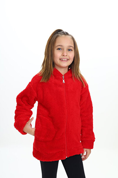 My Kids Wear Hooded Zippered Plush Kids Coat